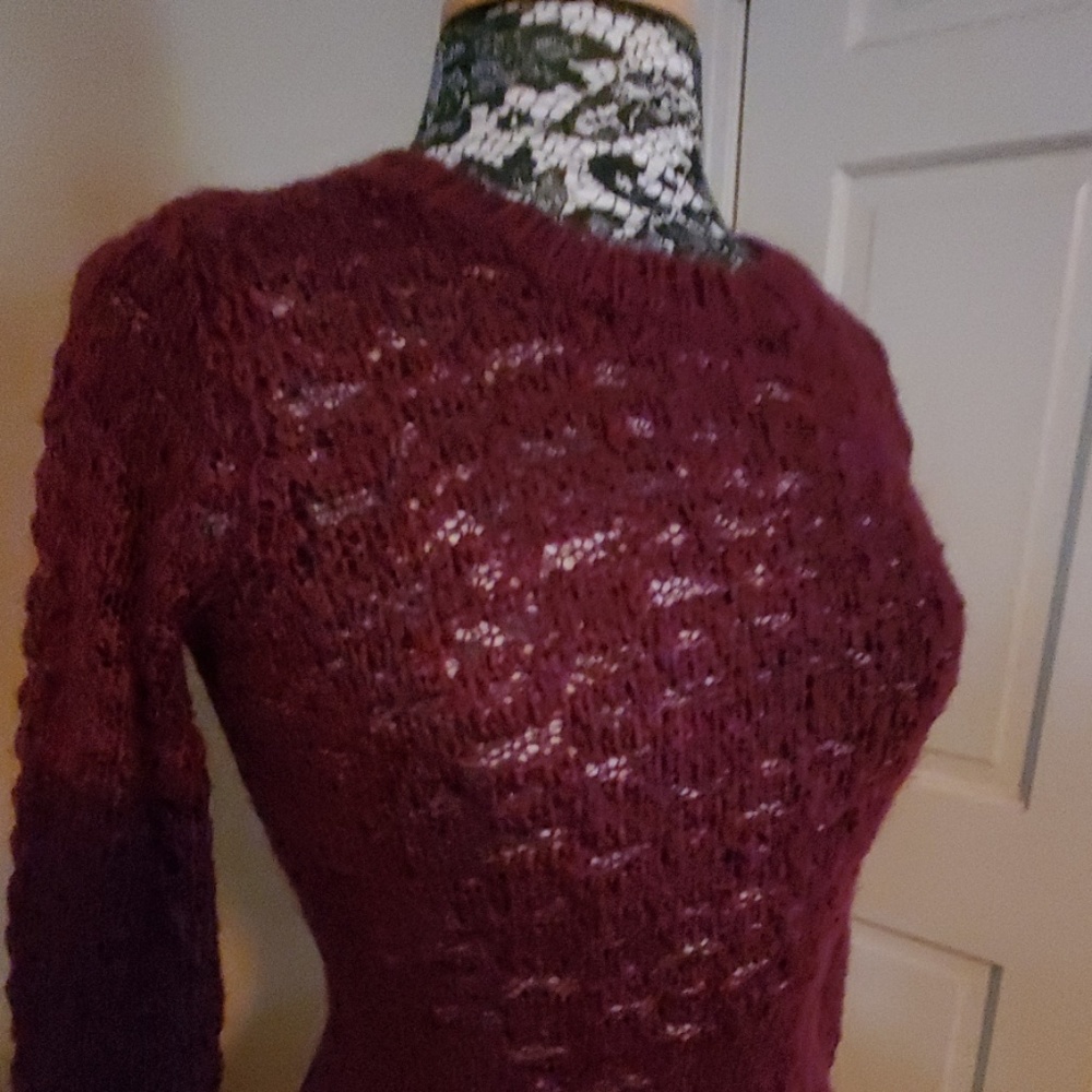 NWOT If It Were Me burgundy sweater, size XS - Picture 2 of 3